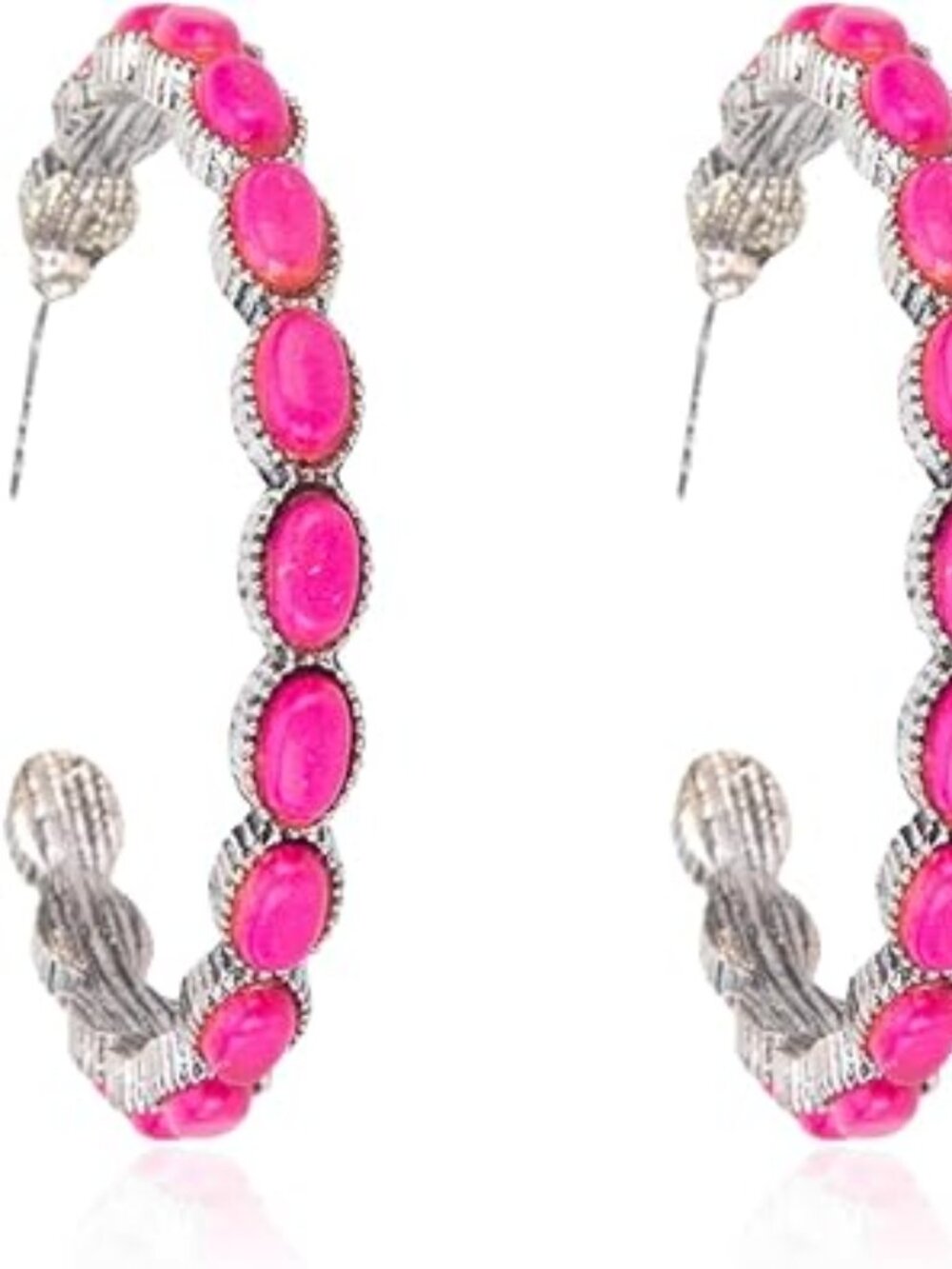 Pink Cowgirl Boho Earrings Hoop Style Western Statement Jewelry